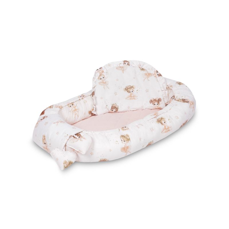 Nido para Bebé de Muselina Rosa Ballerinas 80x45 cm con Almohada – Seguro y Reversible
