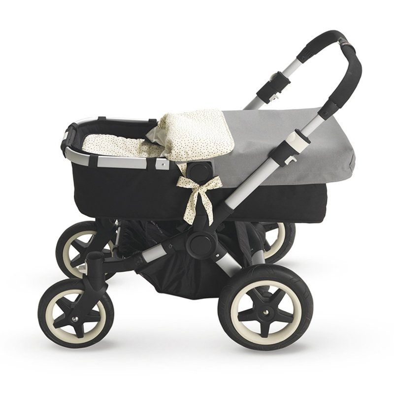Colcha Impermeable + Saco invierno + Colchoneta para Capazo Classic Dots Grey Norababybags 