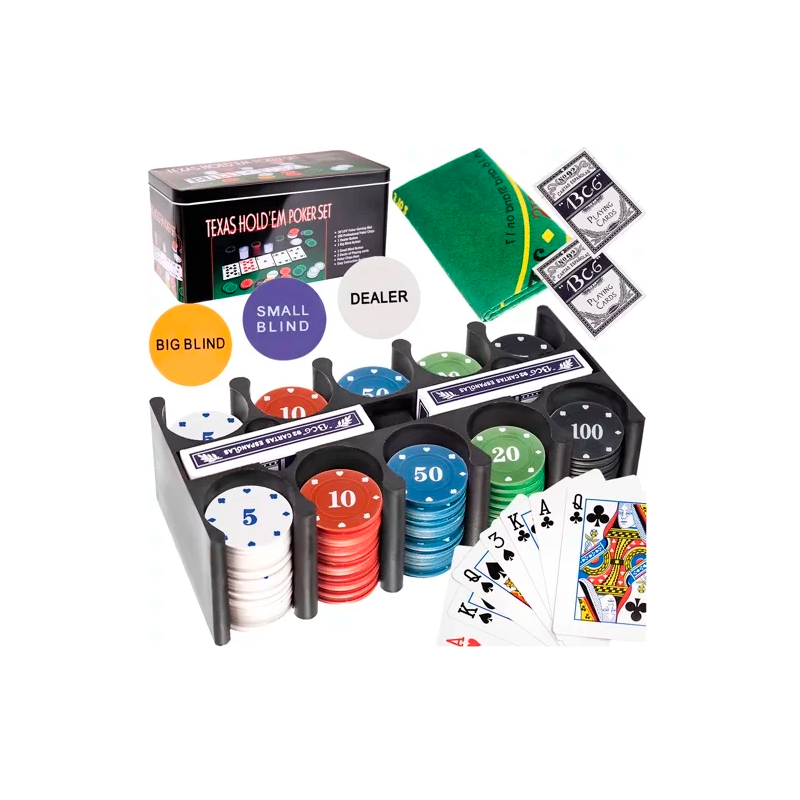 Juego de Poker Malatec TEXAS 23539 con 200 Fichas