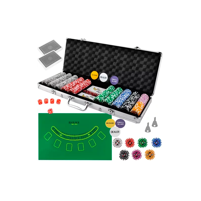 Set de Poker Malatec - 500 Fichas en Estuche