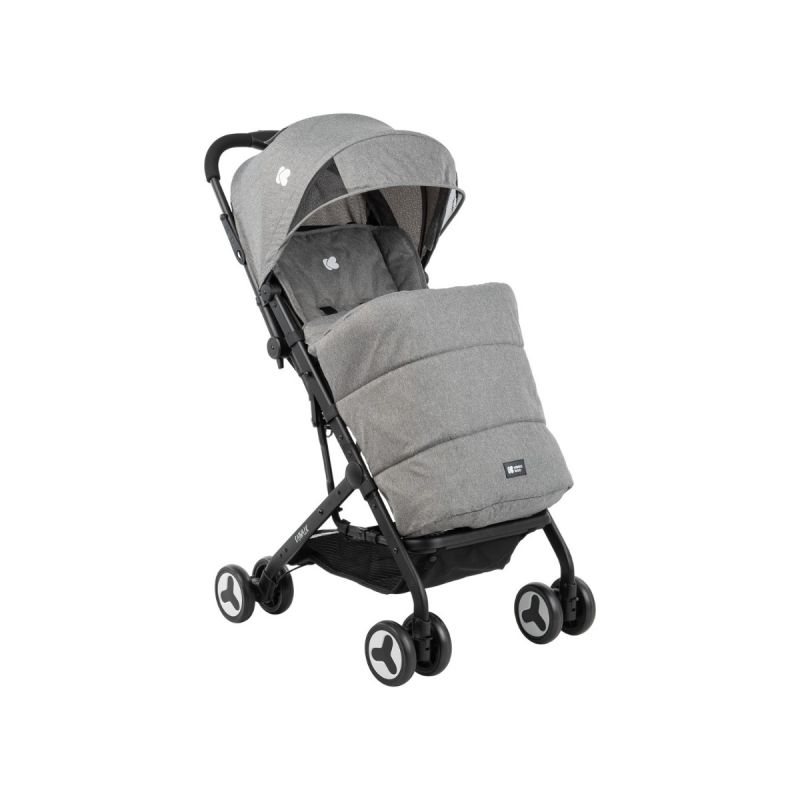 Silla de paseo Catwalk Kikkaboo en gris, con plegado tipo maleta, ideal para salir con el bebé cómodamente.