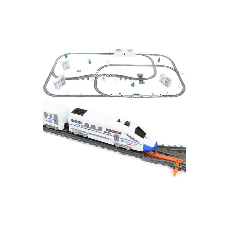 Tren eléctrico con via de 9 metros de longitud