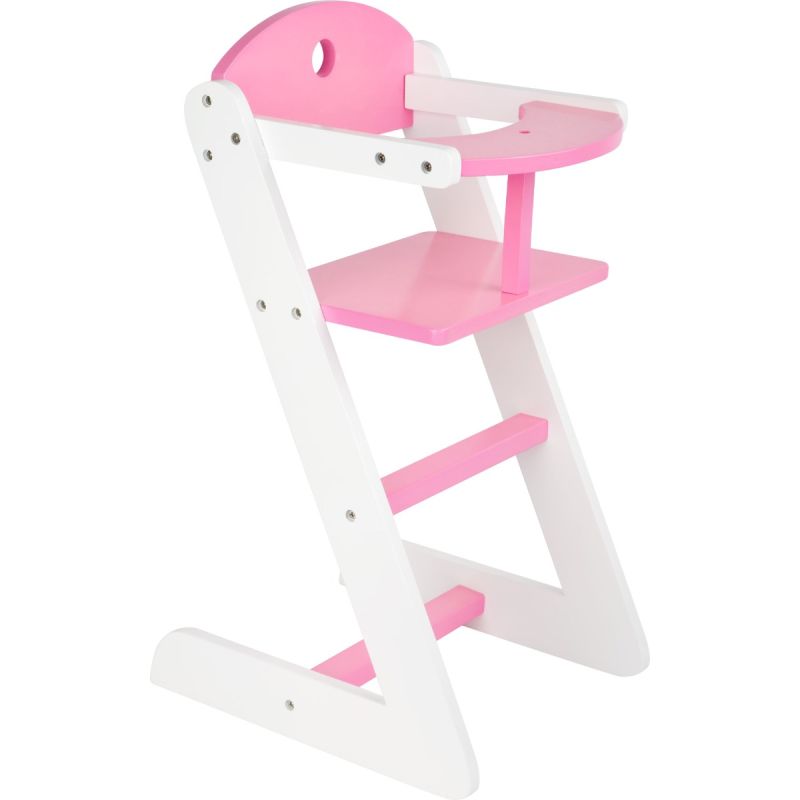 Trona de madera para Muñecas Rosa y Blanca