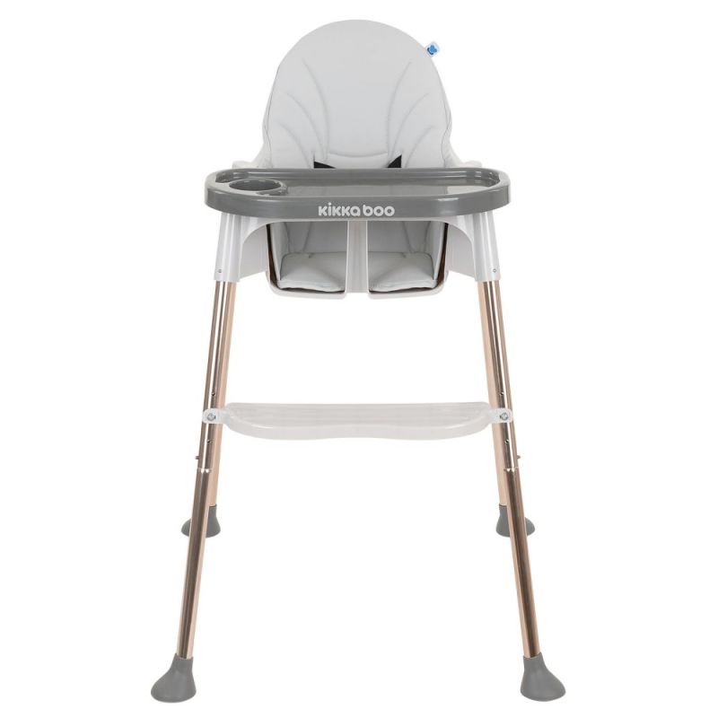 Trona Sky-High en color gris con asiento de polipiel, perfecta para bebés y niños.