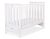 Cuna de Madera Lorenzo III 120x60 cm Blanca y Rosa – Con Teething Rail, Barrotes Extraíbles y 3 Alturas