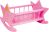 Cuna rosa de madera para muñecas Estrellita