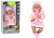 Muñeca Bebé con Ropa Blanca y Rosa, Chupete, Babero y Manta – 42 cm
