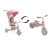 Triciclo evolutivo Faro Toyz rosa 3 en 1, vista frontal con capota