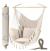 Hamaca - Silla Colgante - Hamaca Brasileña Beige + 2 cojines