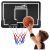 Tablero de baloncesto colgante negro de Lean sport con aro de 430 mm.