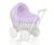 Wicker Doll Pushchair White With Lila Bedding And Soft Padding Stella