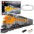 Set tren pasajeros RC Lean Toys 1751 piezas locomotora moderna gris y amarillo, contenido paquete