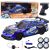 Coche Deportivo RC azul con luces LED encendidas.