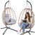Silla Colgante Exterior de Mimbre con Cojines