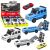 Coche Off-Road Metal con Luz y Sonido Blanco y Azul