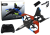 Avión de Combate RC de Lean toys en vuelo, destacando su diseño y luces LED.