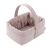 Cesta canastilla Cambrass línea dulce 22,5x29x29 cm en piqué y plumeti orgánico, vista frontal
