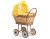 Carrito de Muñecas My Sweet Baby, Mimbre Natural y Elegante