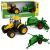 Tractor agrícola amarillo con sembradora de Lean toys
