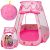 Tenda infantil rosa de Lean toys con temática de estrellas.
