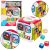 Cubo educativo multifuncional con piano y luces interactivas