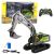 Excavadora oruga R/C verde Huina 1:18 vista frontal