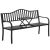 Banco de jardín de metal negro con mesa central extensible 150 cm