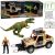 Set de caza de dinosaurios T-Rex con coche todoterreno de Lean toys