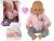 Muñeca bebé Bobas Lean Toys 40 cm con sudadera rosa, vista frontal