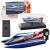 Barco de motor control remoto RC azul-plata 14 cm