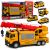 Camión con grúa de Lean toys y sus mini vehículos incluidos.