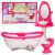 Conjunto de Baño para Muñecas: Bañera, Inodoro y Lavabo