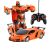 Auto Robot Transformer + Control Remoto Coche Deformado Naranja