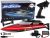 Lancha motorizada RC 2.4 GHz Lean Toys roja, vista superior