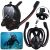 Full Face AntiFog DryTop Snorkeling Diving Mask Black L/XL