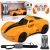Coche RC moderno en color naranja con efectos de humo.