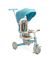 Triciclo evolutivo Faro Toyz azul 3 en 1, vista frontal con capota