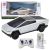 Coche R/C pickup futurista plateado Double E vista tres cuartos