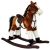 Caballito de Madera Rocking Horse con Sonidos 74 cm Marrón Oscuro