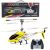 Helicóptero RC Syma S107G Amarillo con luces LED encendidas.