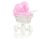 Carrito de muñeca My Sweet Baby de mimbre con ropa de cama rosa