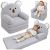 Sofá sillón reclinable 2 en 1 Koala gris con diseño adorable.