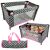 Cuna de Muñecas Alice con Estrellas en Gris y Rosa