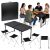 Set Mesa Camping Plegable 4 Taburetes Negro Maletín