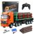 Camión transportador de troncos R/C Huina 1:18 con remolque vista lateral