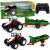 Tractor agrícola RC 1:24 con remolque y luces LED