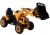 Tractor eléctrico con excavadora y cubo naranja