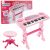 Piano Electrónico Infantil con Micrófono Rosa 37 Teclas