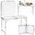 Mesa de Camping Plegable con Altura Ajustable Blanca