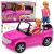 Muñeca Anlily con coche convertible morado en primer plano